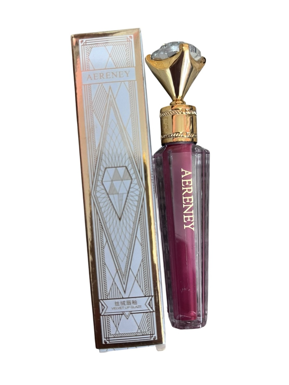 AERENEY Velvet Lip Glaze – Deep Berry Mauve Lip Gloss – New in Box